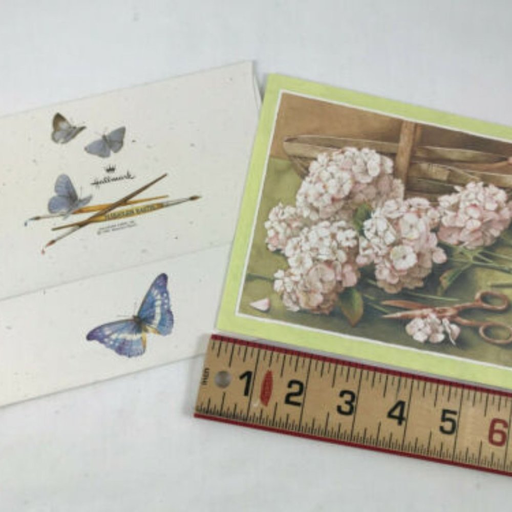 Vtg Unused Hallmark Marjolein Bastin Thank you Greeting Card w/ Envelope Flowers